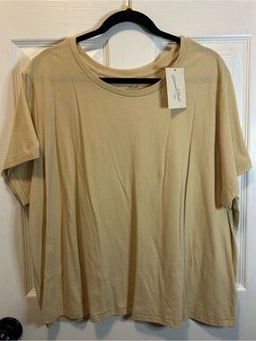 Universal Thread Beige Crewneck Tee - Neutral Tan Women’s Plus Size 3X